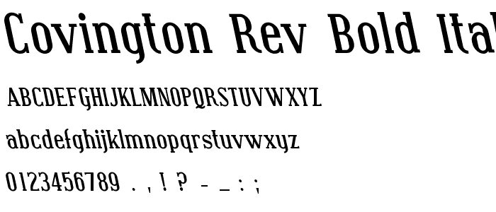 Covington Rev Bold Italic font
